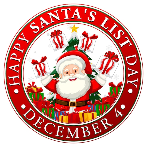 Free vector happy santa's list day banner design