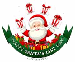 Free vector happy santa's list day banner design