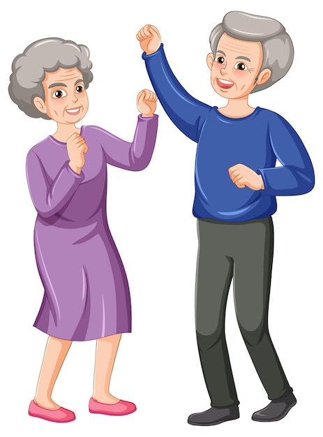 Free vector happy senior couple dancing