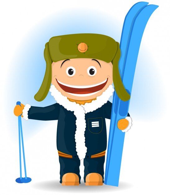 Happy skier illustration