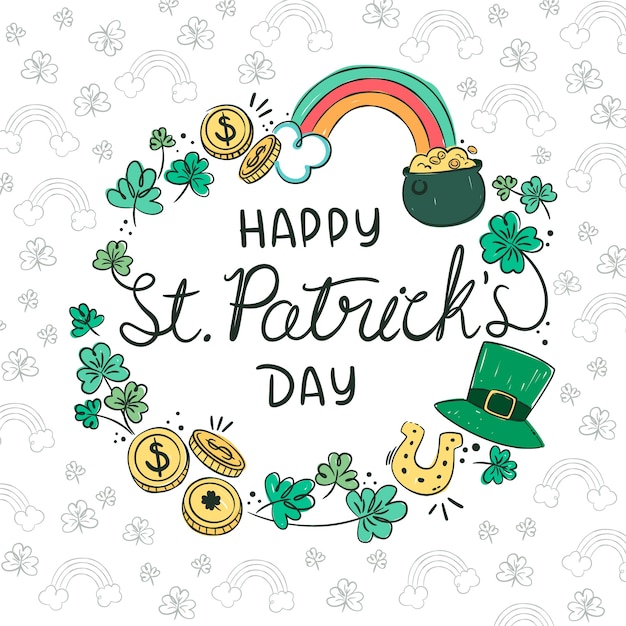 Vettore gratuito felice st. patrick's day in design piatto