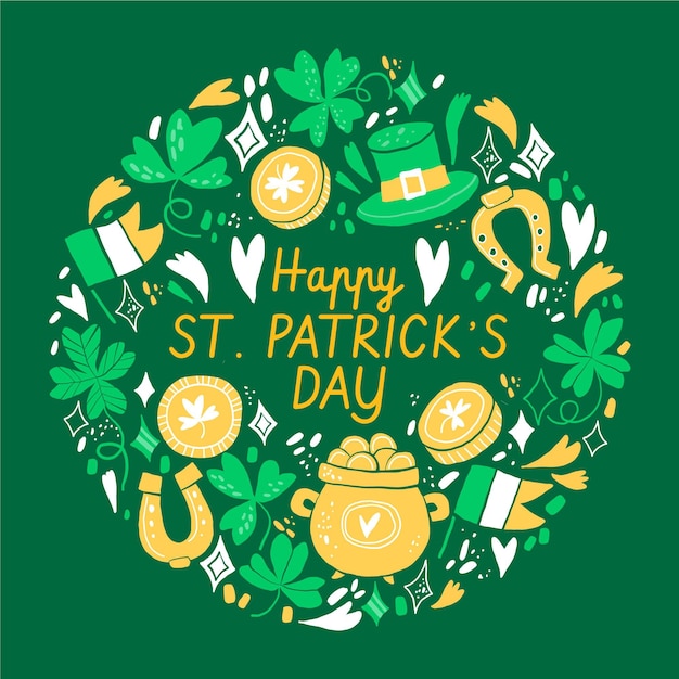 Free vector happy st. patrick's day hand drawn