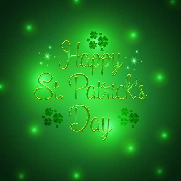 Happy St Patrick typography with green vintage background