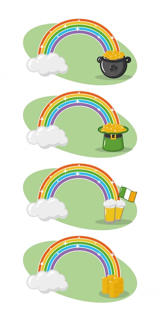 Free vector happy st patricks day labels on white