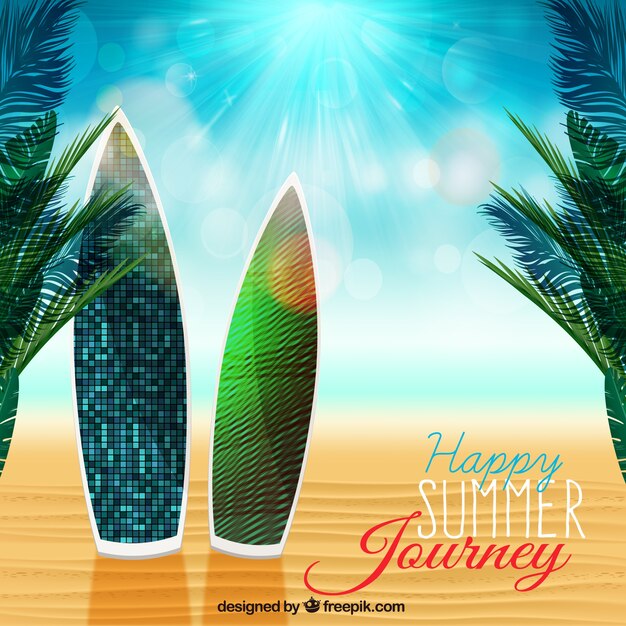 Free vector happy summer journey