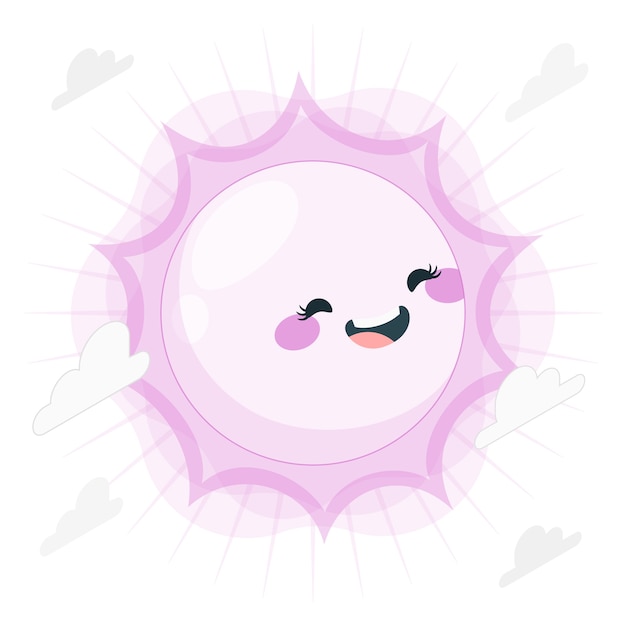 Free vector happy sun concept illustration