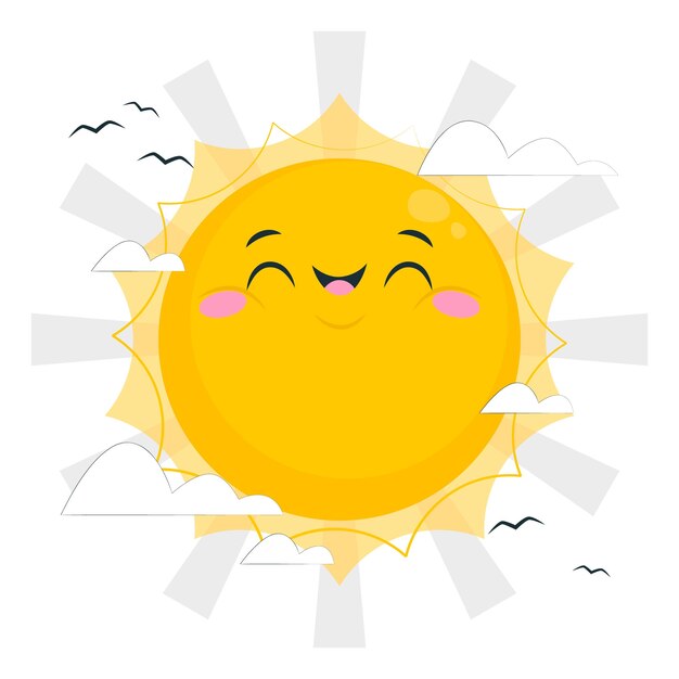 Happy sun concept illustration
