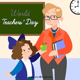 Happy teacher's day, a teacher and a student
