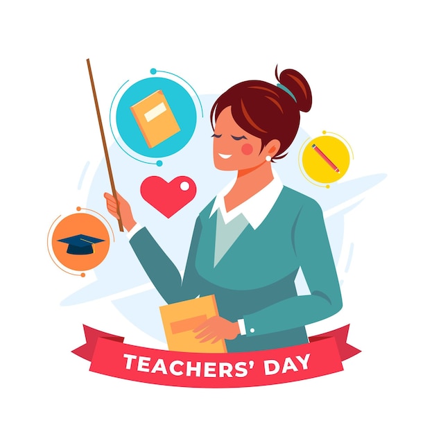 Free vector happy teachers' day illustration