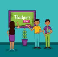 Free vector happy teachers day