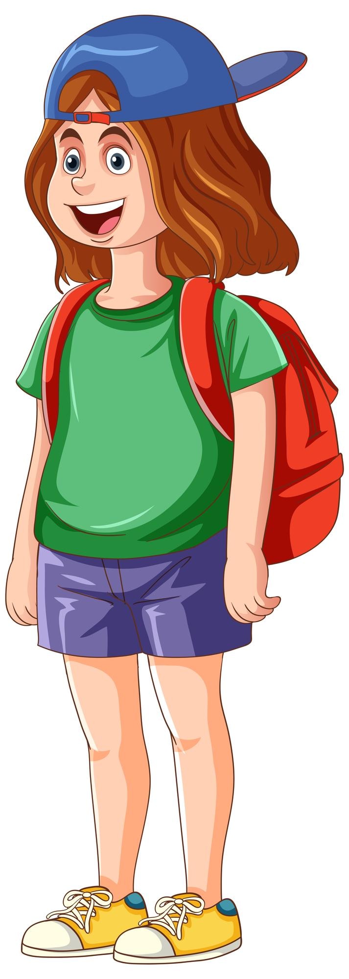 Free Vector happy teenage girl cartoon character