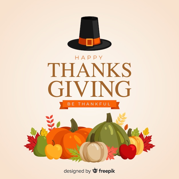 Free vector happy thanksgiving background in flat design