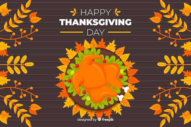 Free vector happy thanksgiving background in flat design