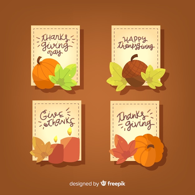 Happy thanksgiving badge collection with handwritten text