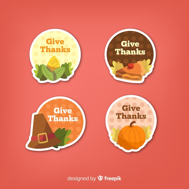 Free vector happy thanksgiving badge collection