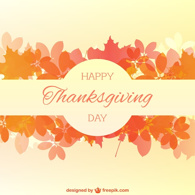 Free vector happy thanksgiving card with autumn leaves