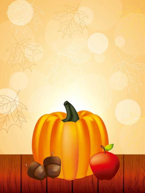 Бесплатное векторное изображение С днем благодарения праздник фон