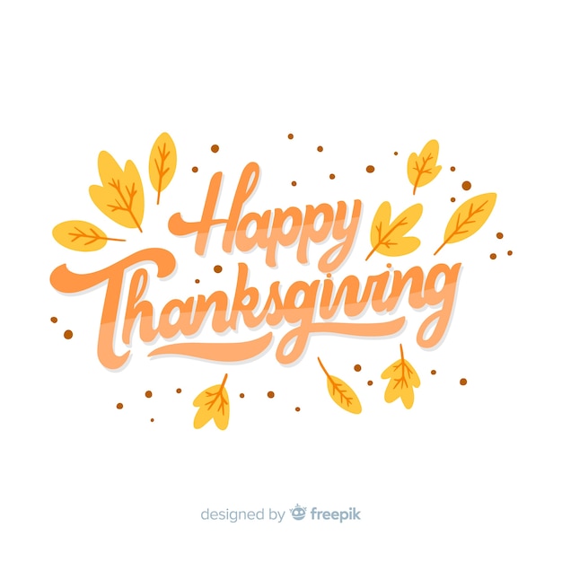 Happy thanksgiving concept with lettering