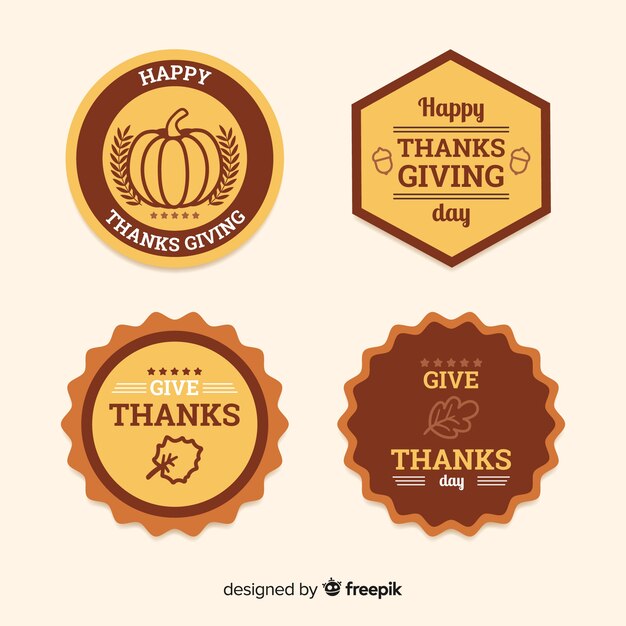 Happy thanksgiving day badge collection 