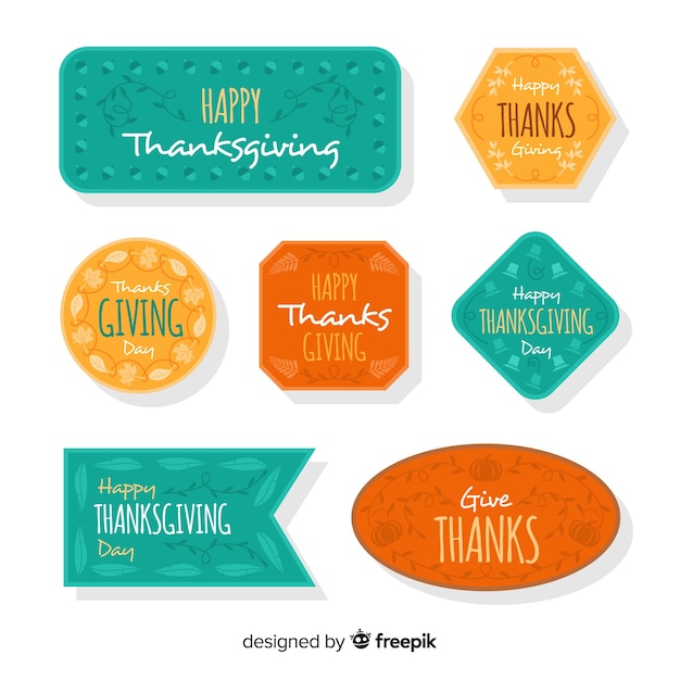 Free vector happy thanksgiving day badge collection