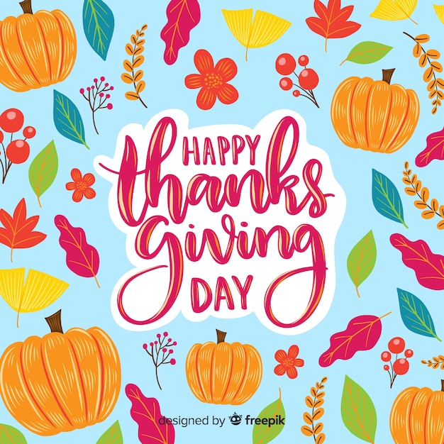 Happy thanksgiving day lettering wallpaper