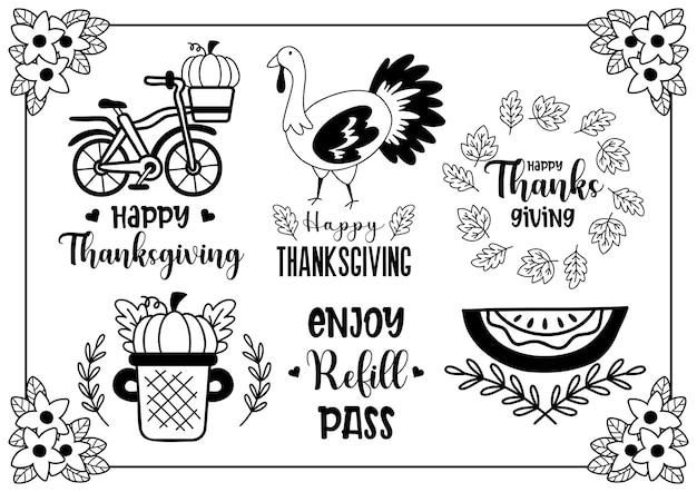 幸せな​感謝祭​の​イラストバナー​、​ポスター​、​チラシ​の​ベクトル