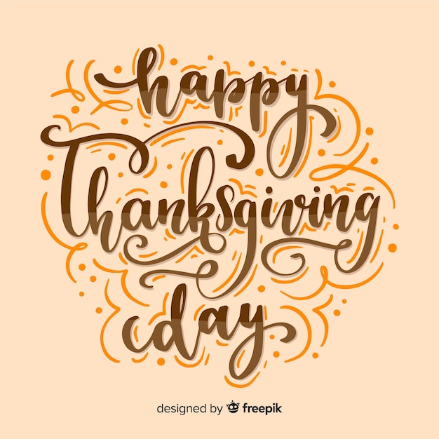 Free vector happy thanksgiving lettering concept