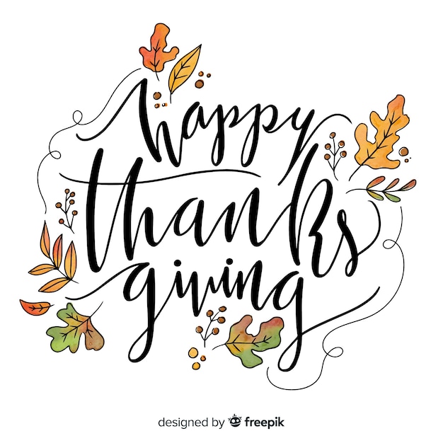 Free vector happy thanksgiving lettering