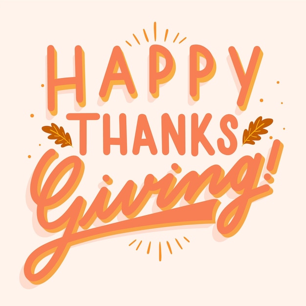 Free vector happy thanksgiving lettering