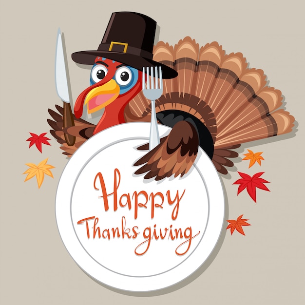 happy thanksgiving turkey card