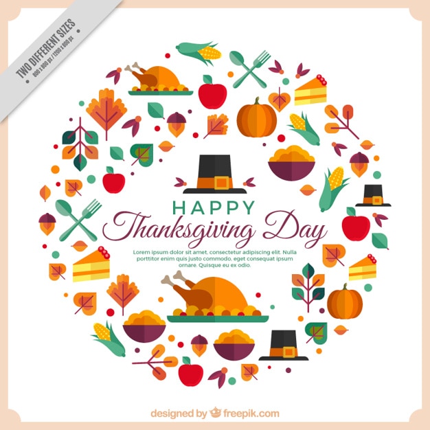 Happy thanksgiving with geometric elements