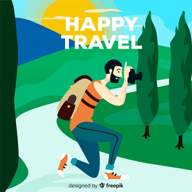 Free vector happy travel