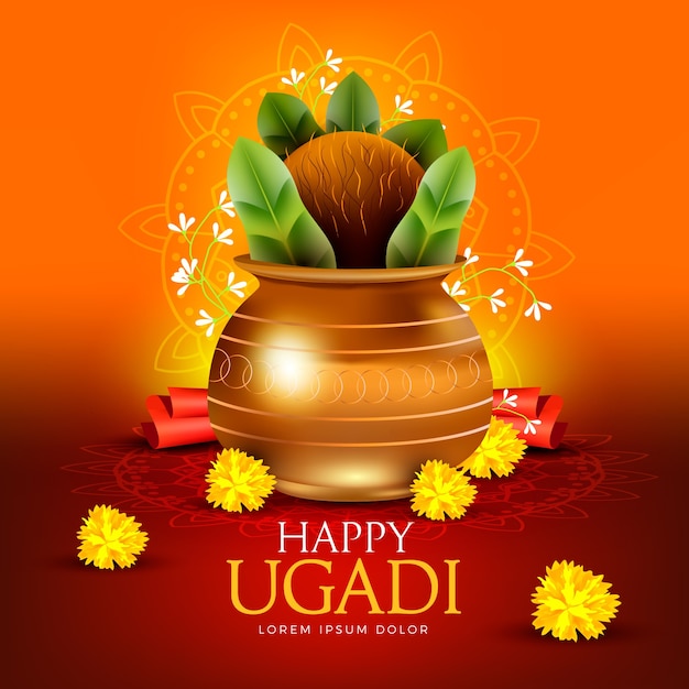 Felice design realistico ugadi