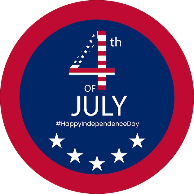 Happy usa independence day blue red white background social media design banner free vector