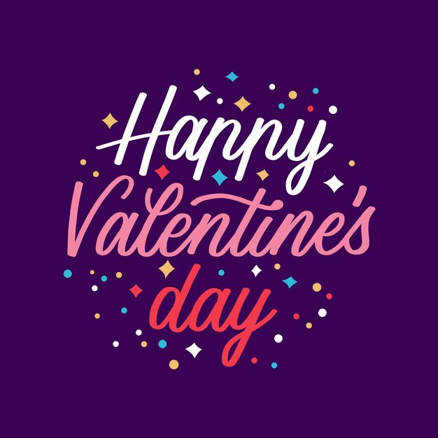 Happy valentiens day lettering concept