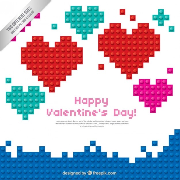 Vettore gratuito happy valentine cuori pacchetto di giorno