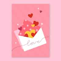 Free vector happy valentine flat illustration gift card design