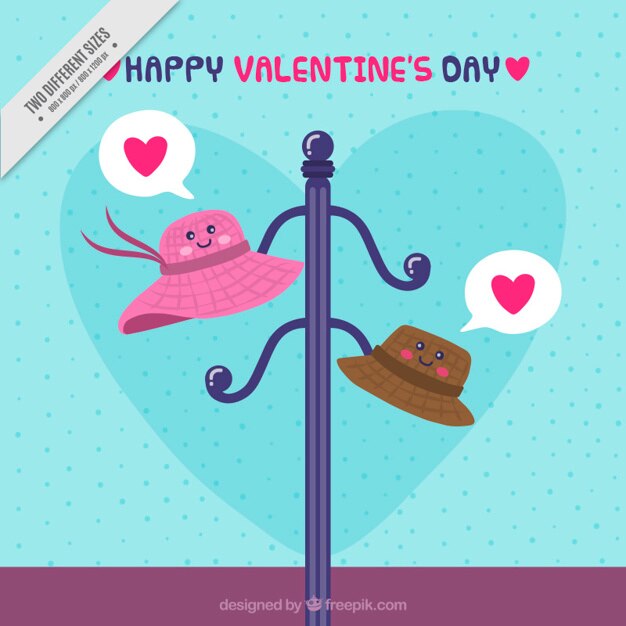 Free Vector happy valentine's day background with lovely hats