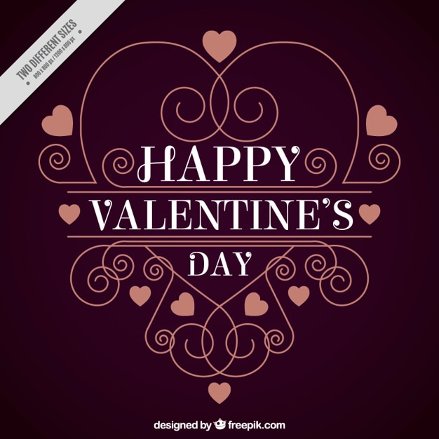 Free vector happy valentine's day background with ornamental decoration