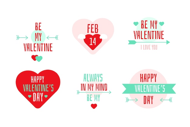 Happy valentine's day badge collection