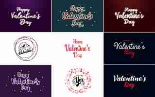 Free vector happy valentine's day banner template with a romantic theme and a red color scheme