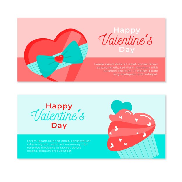 Happy valentine's day banner with candies and chocolate