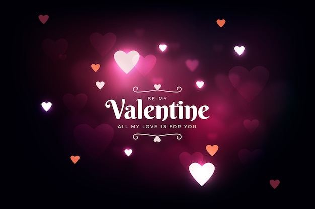 Free vector happy valentine's day defocused background