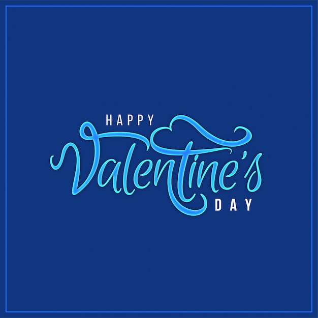 Happy Valentine's Day elegant blue background
