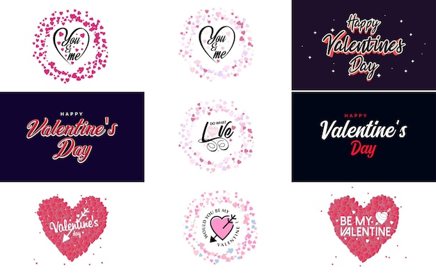 Шаблон поздравительной открытки с днем святого валентина с милой животной темой и розовой цветовой гаммой