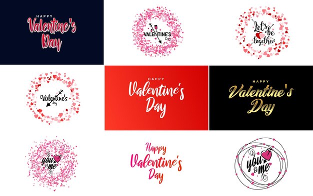 Happy valentine's day greeting card template with a romantic theme and a red color scheme