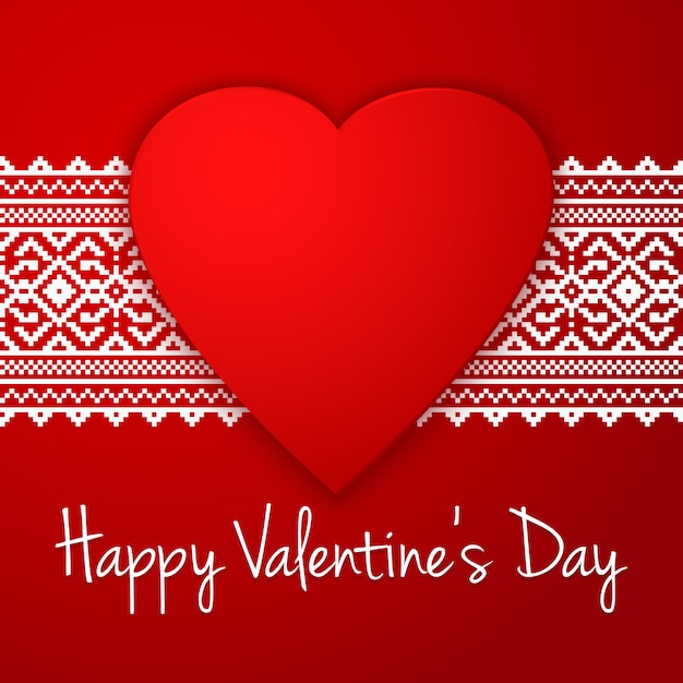 Happy valentine's day greeting with ethnic border