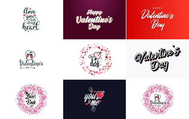 Happy Valentine's Day handdrawn lettering vector illustration suitable for use in design of flyers invitations posters brochures and banners