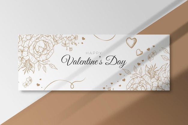 Happy valentine's day horizontal banner