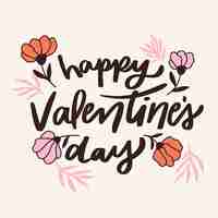 Vettore gratuito felice san valentino scritte con fiori